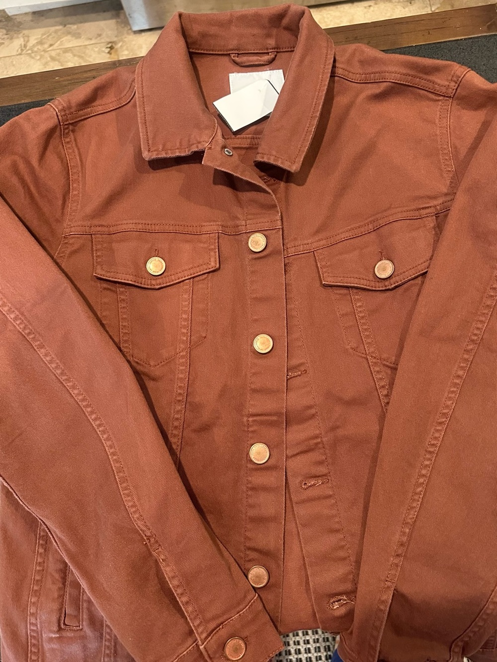 Men's (totally unisex) Rust Cotton Trucker Jacket - Unbranded